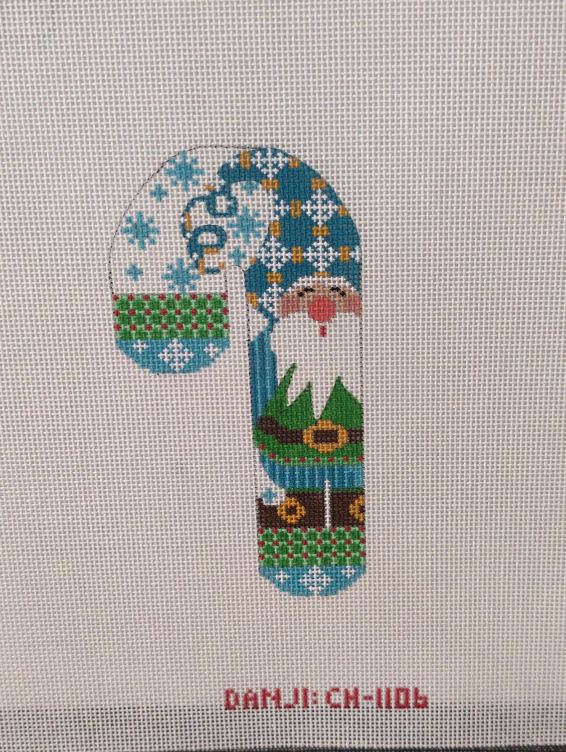 Blue Hat Gnome Candy Cane