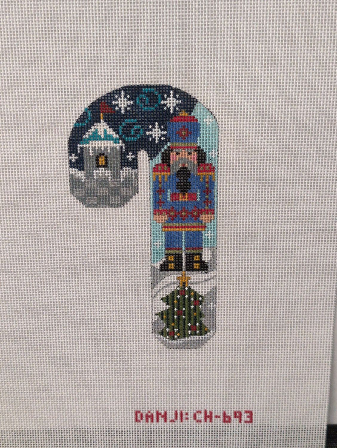 Blue and Red Nutcracker Candy Cane