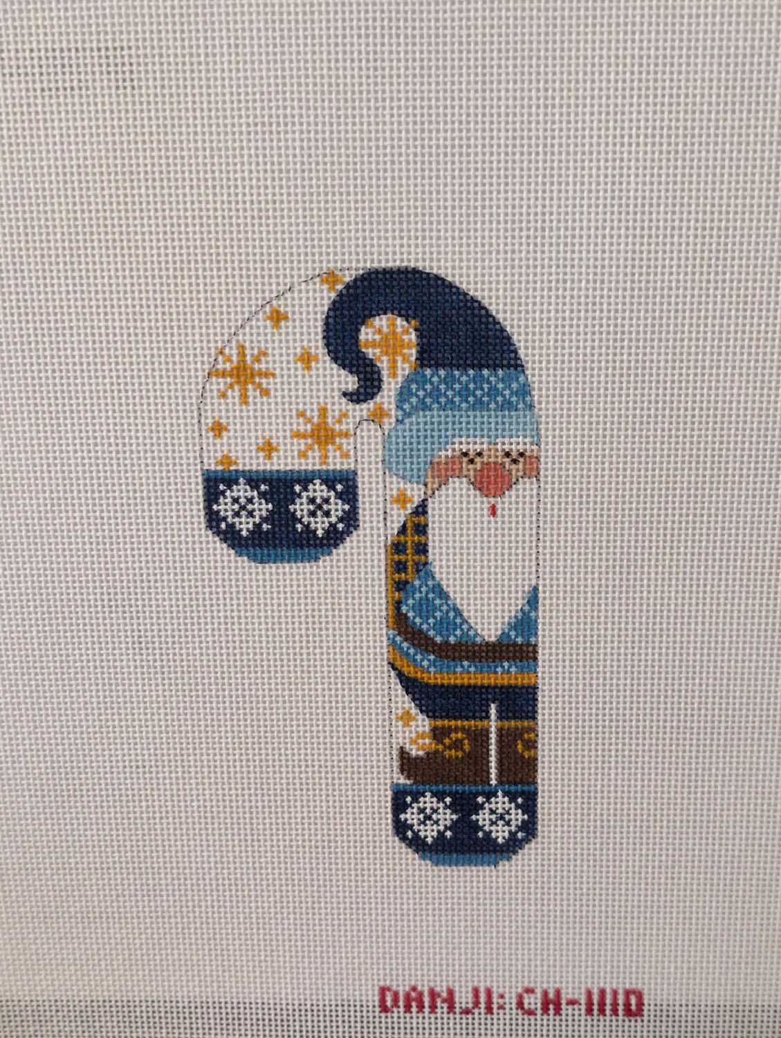 Dark Blue Hat Gnome Candy Cane