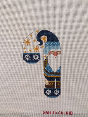 Dark Blue Hat Gnome Candy Cane