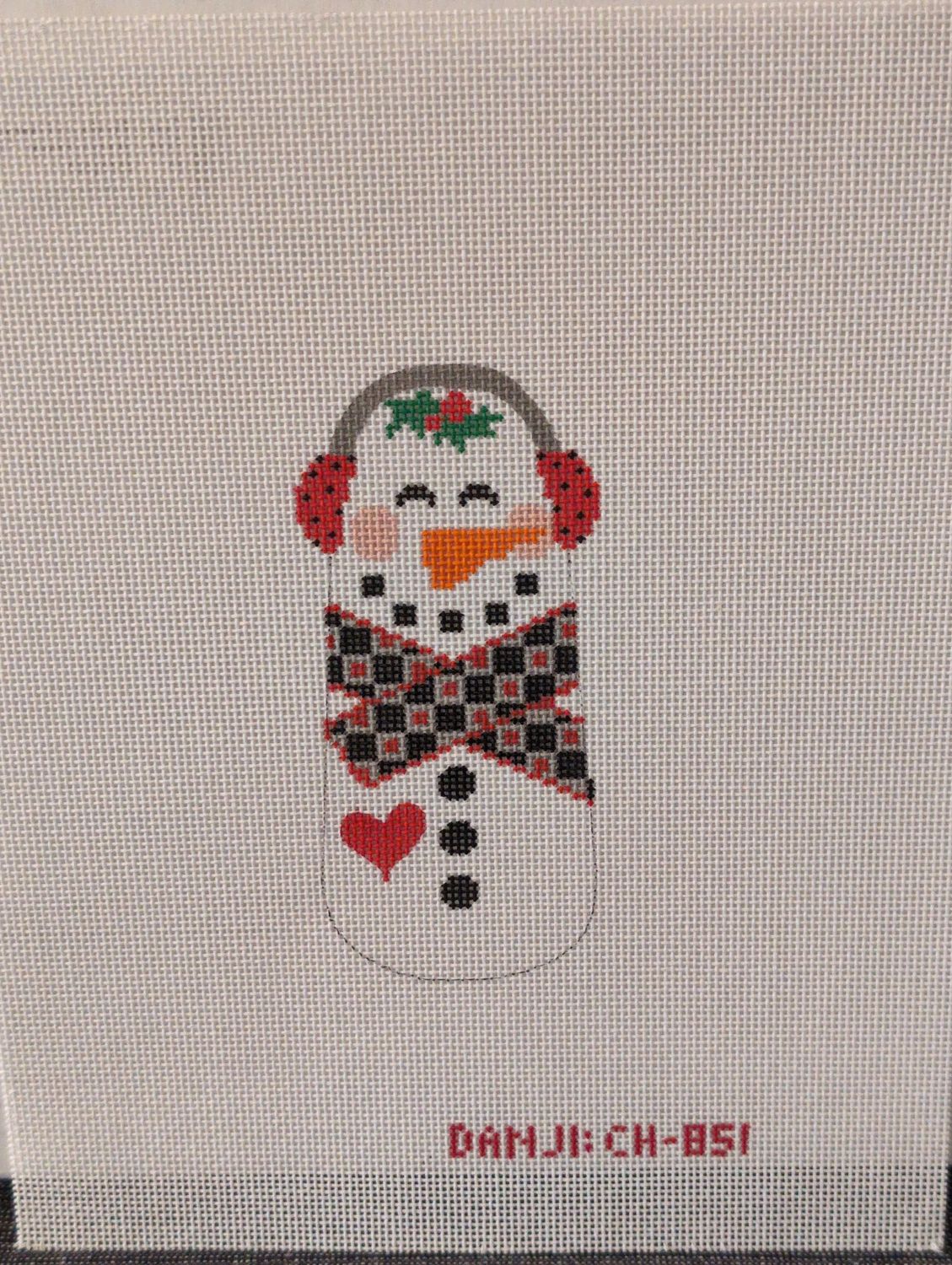Black and Red Scarf Snowman