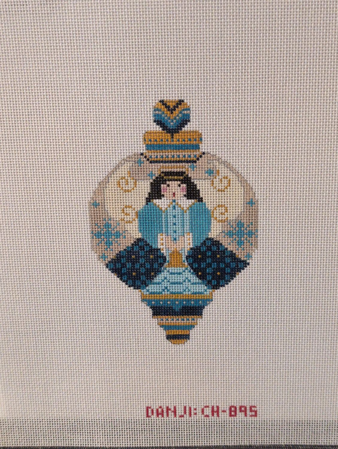 Blue and Gold Angel Ornament