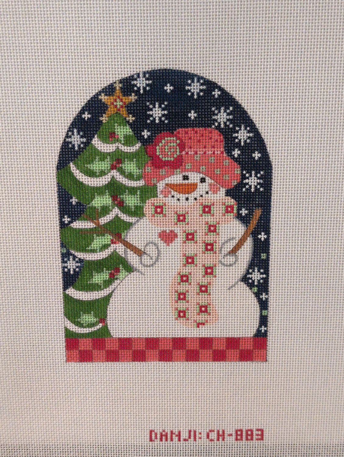 Snowman with Pink Scarf