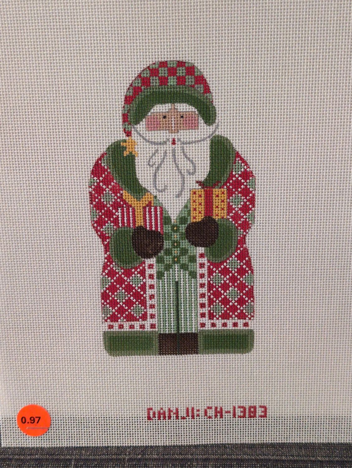 Father Christmas - Plaid holding Present