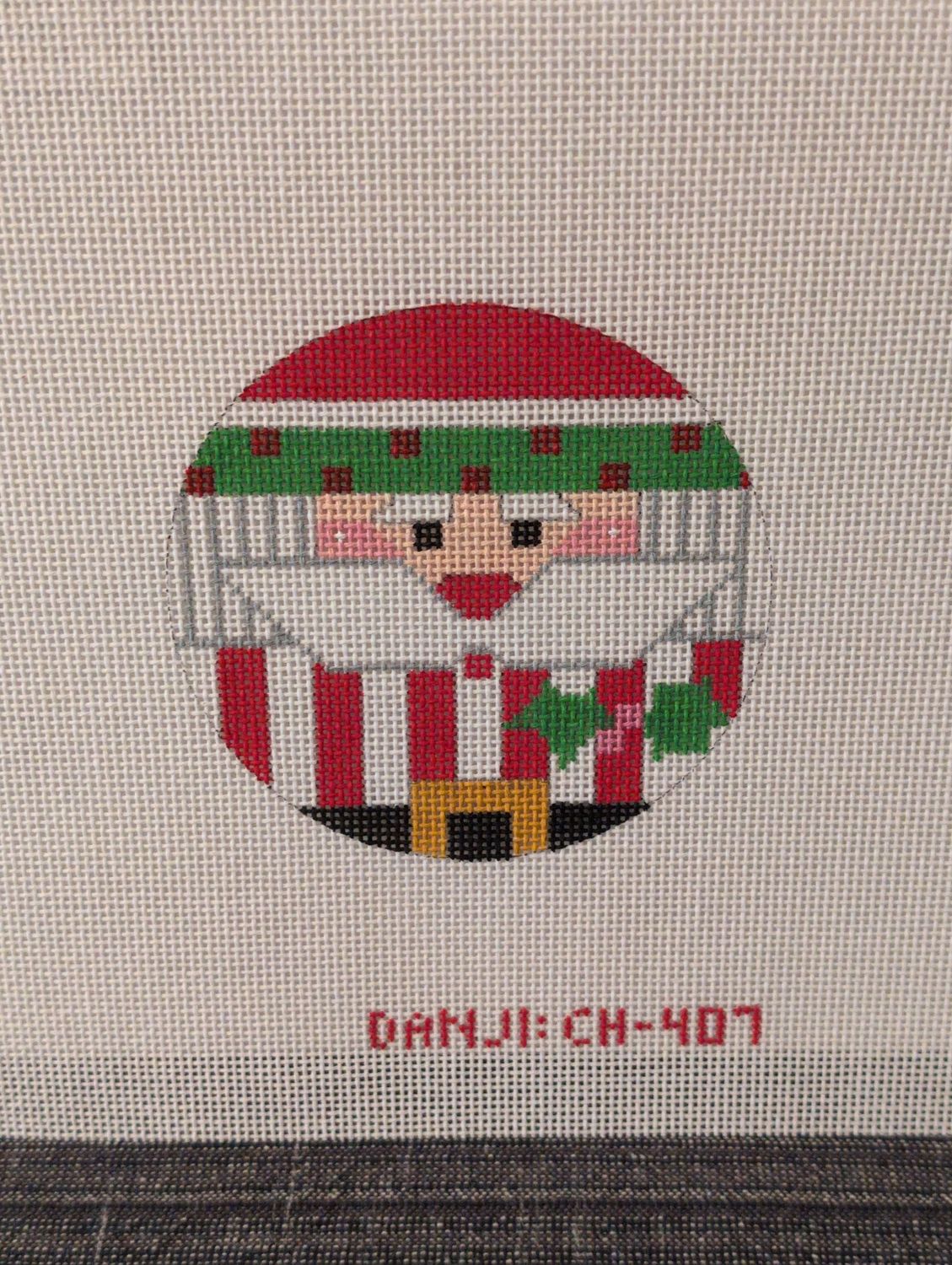 Striped Santa Ornament