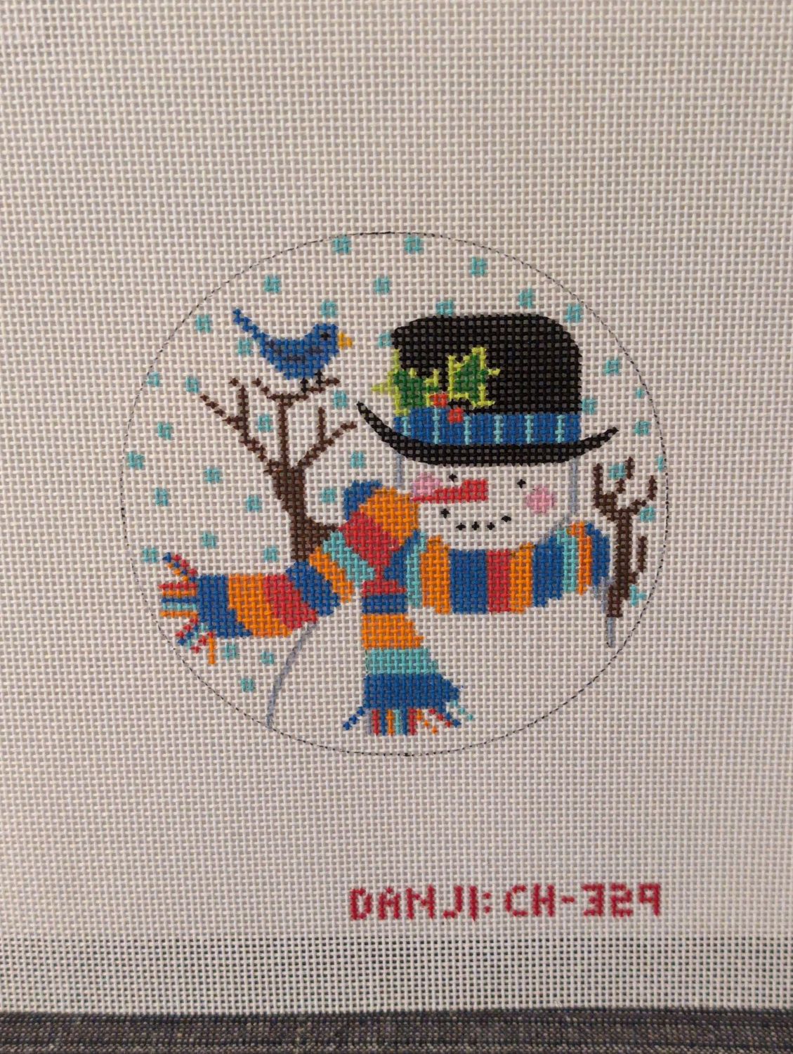 Snowman with Bluebird Ornament