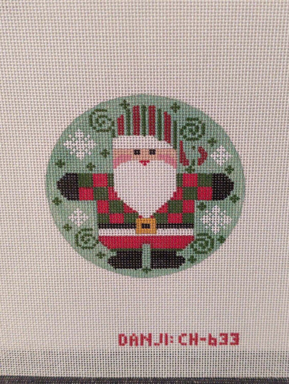 Santa Round - Checkered Coat Red and Green