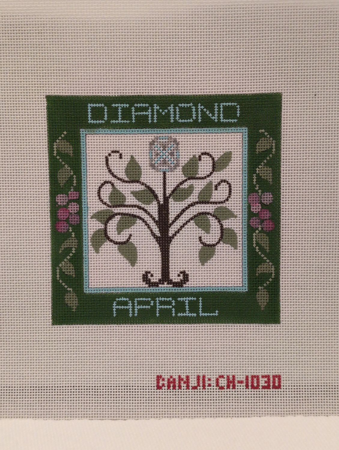 April Birthstone Floral Square
