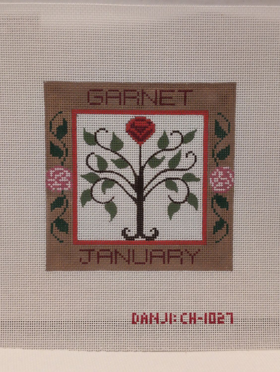 January Birthstone Floral Square