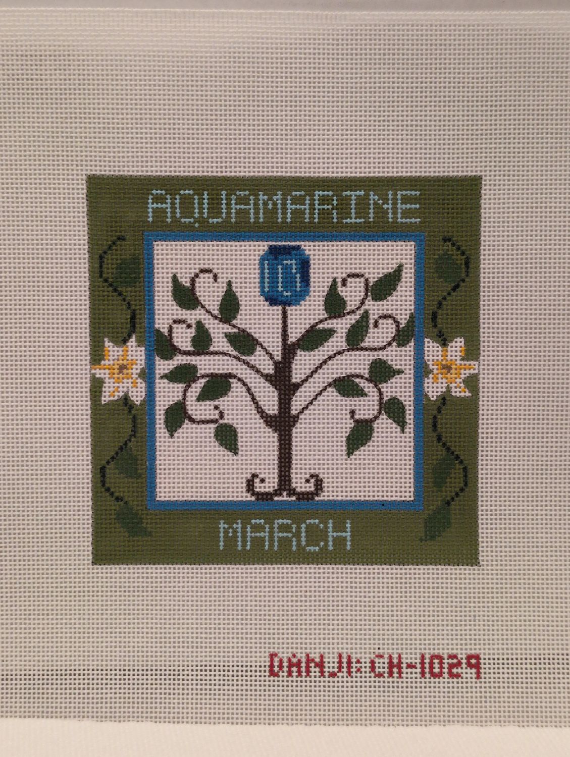 March Birthstone Floral Square