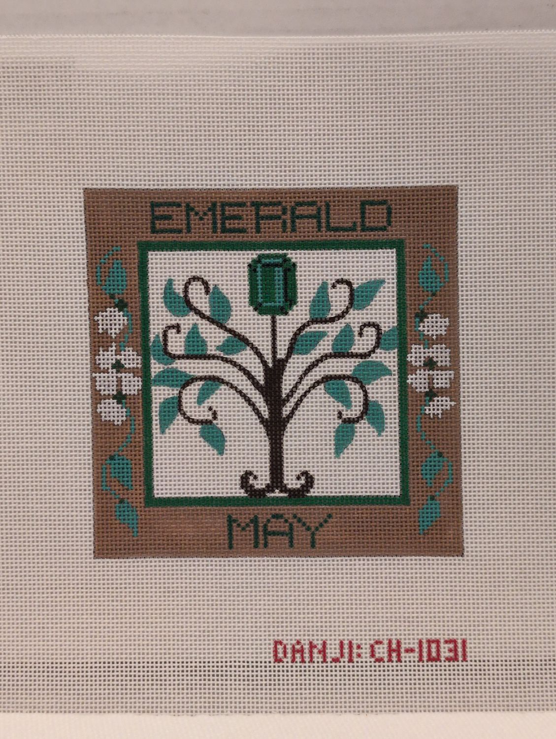 May Birthstone Floral Square