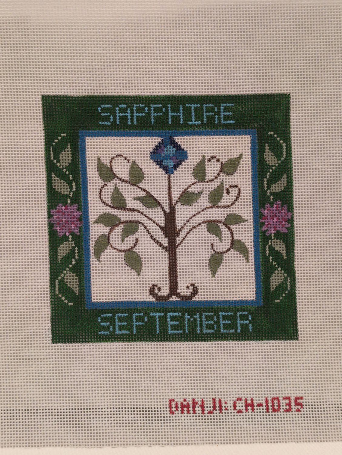 September Birthstone Floral Square