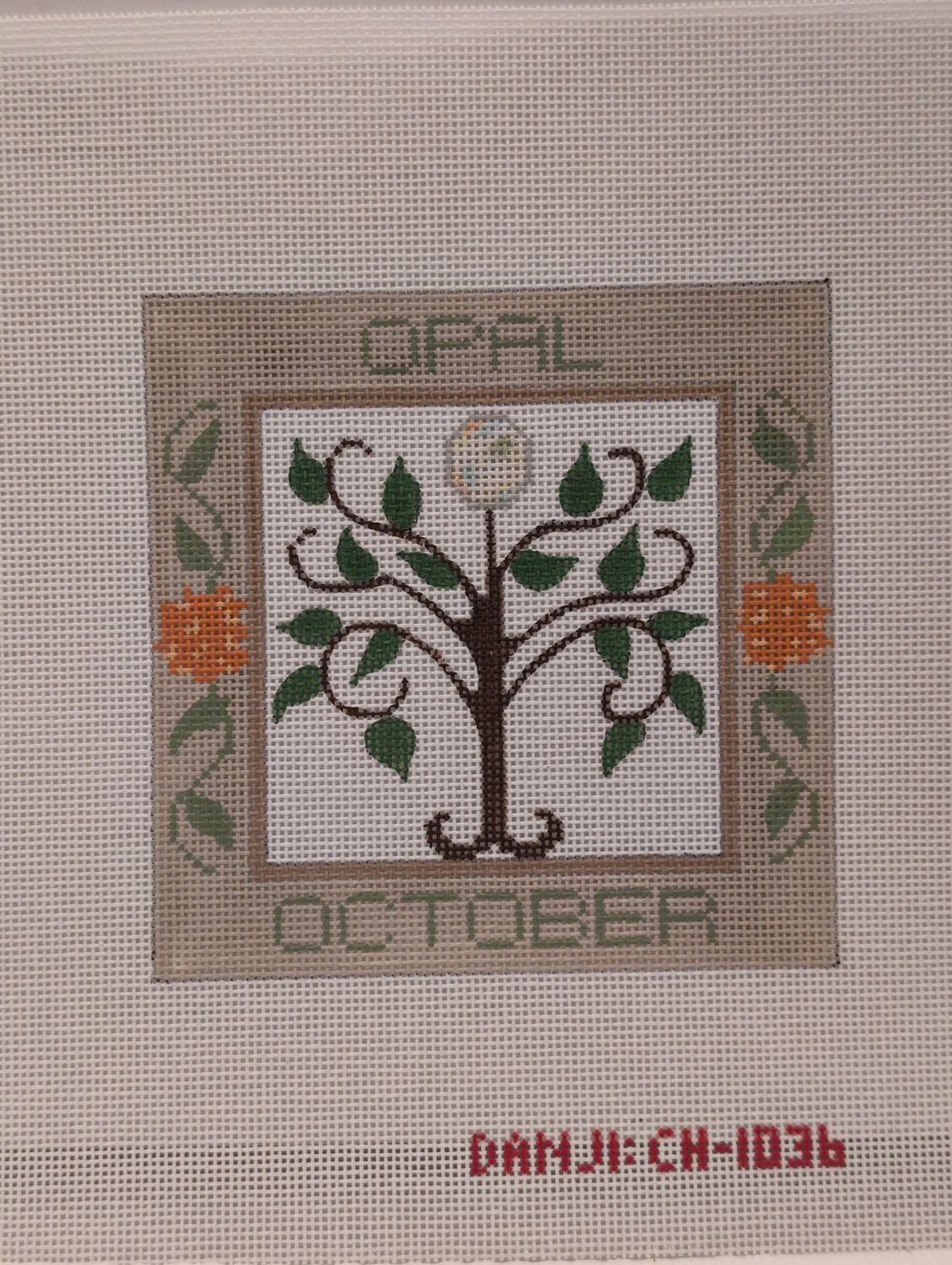 October Birthstone Floral Square