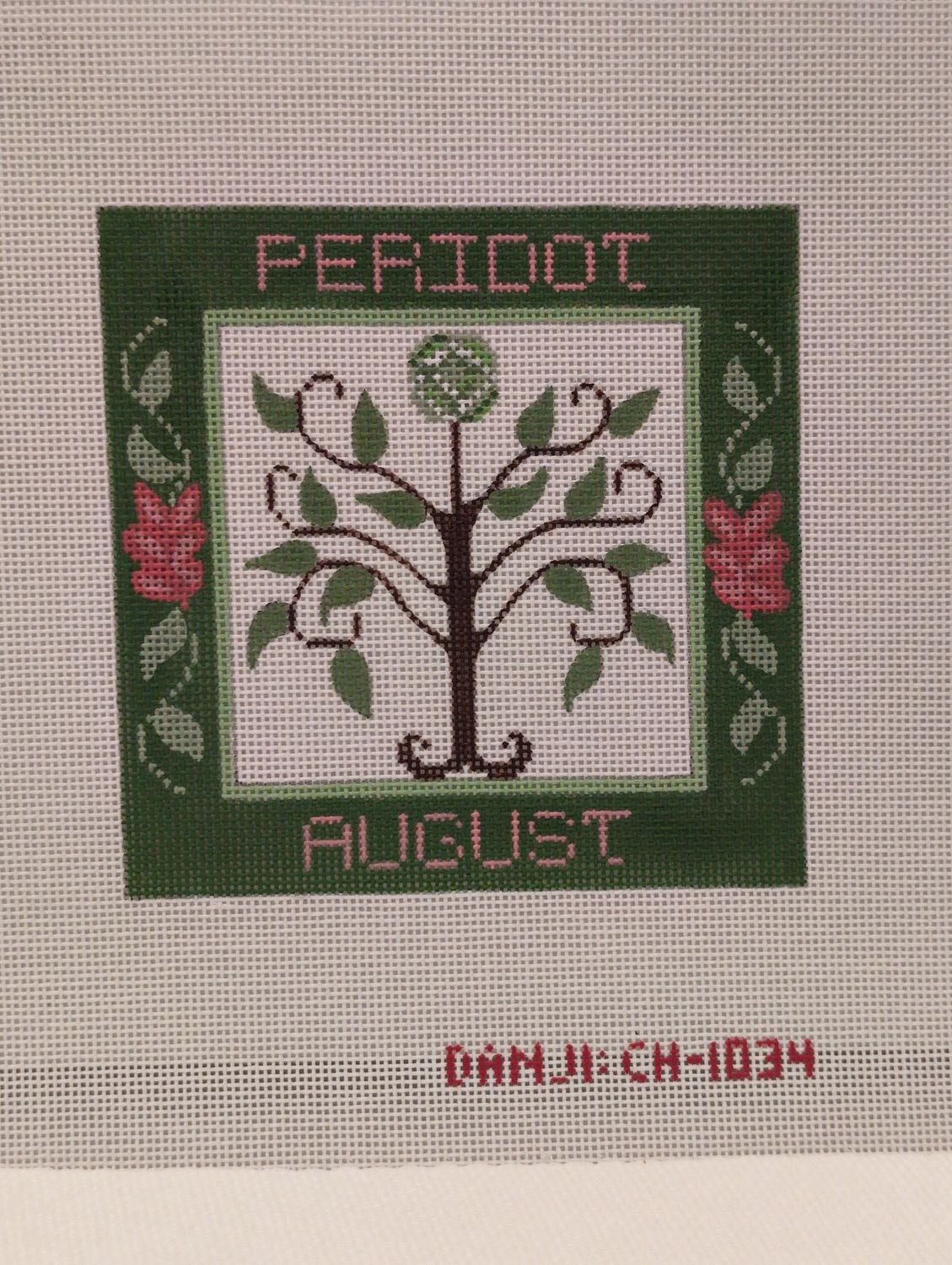 August Birthstone Floral Square