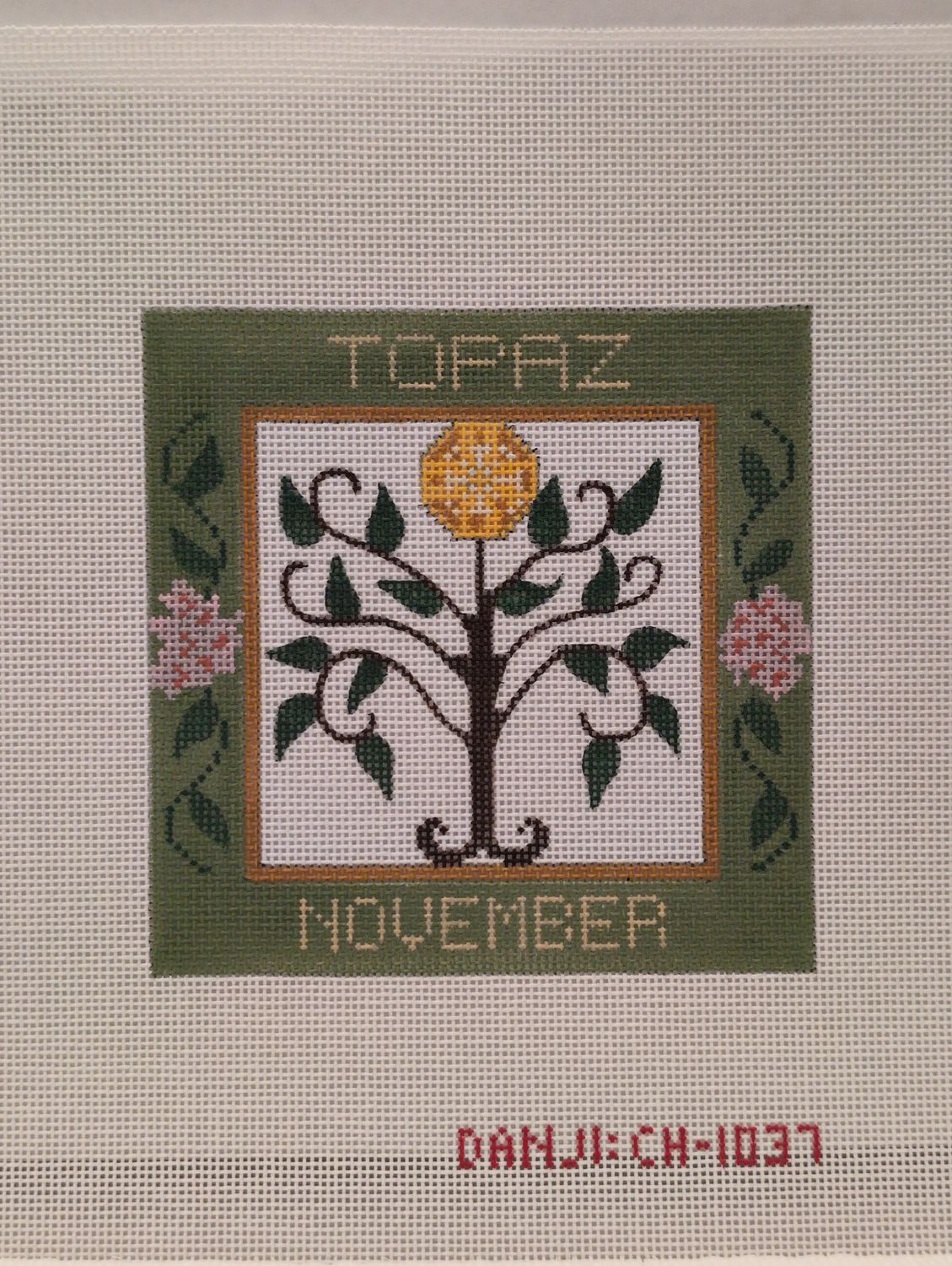 November Birthstone Floral Square