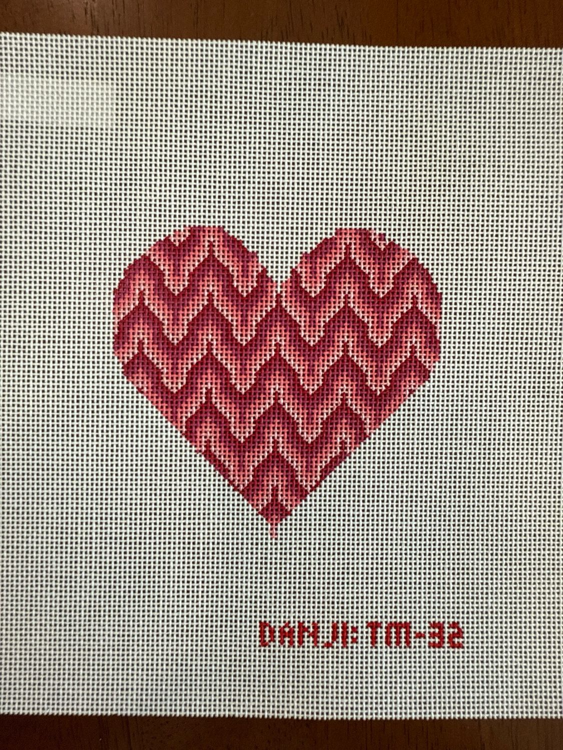 Pink Bargello Heart