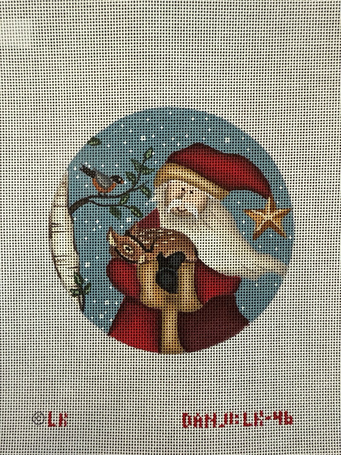 Santa and Deer Ornament