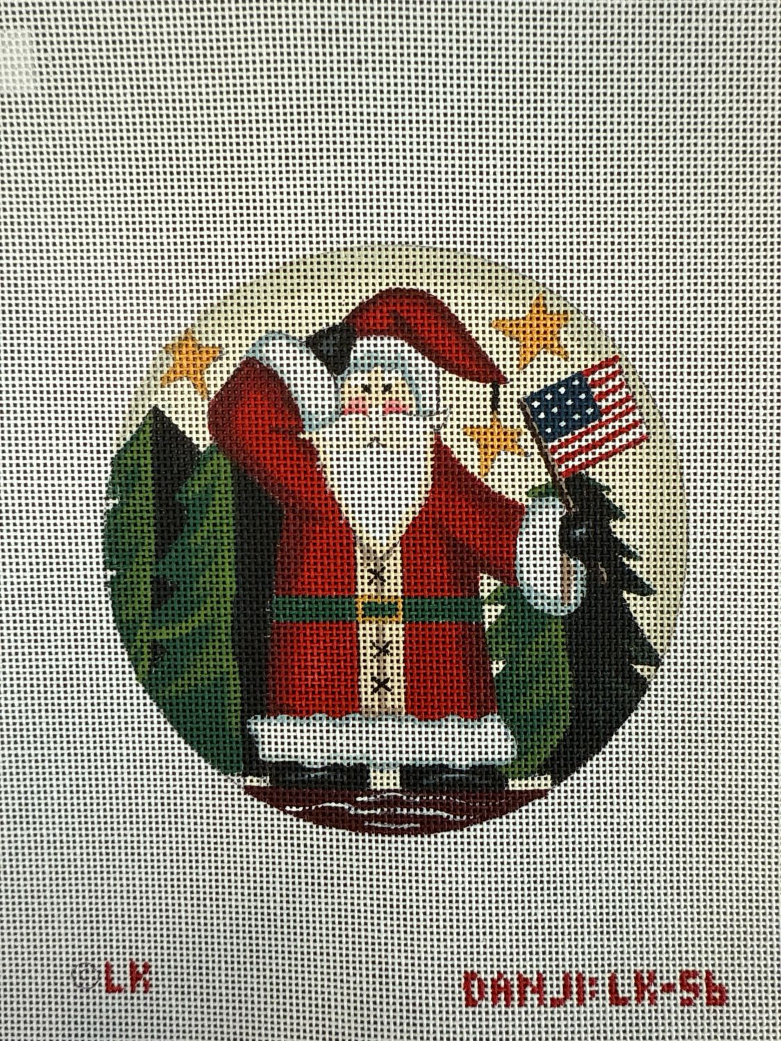 Santa with Flag Ornament
