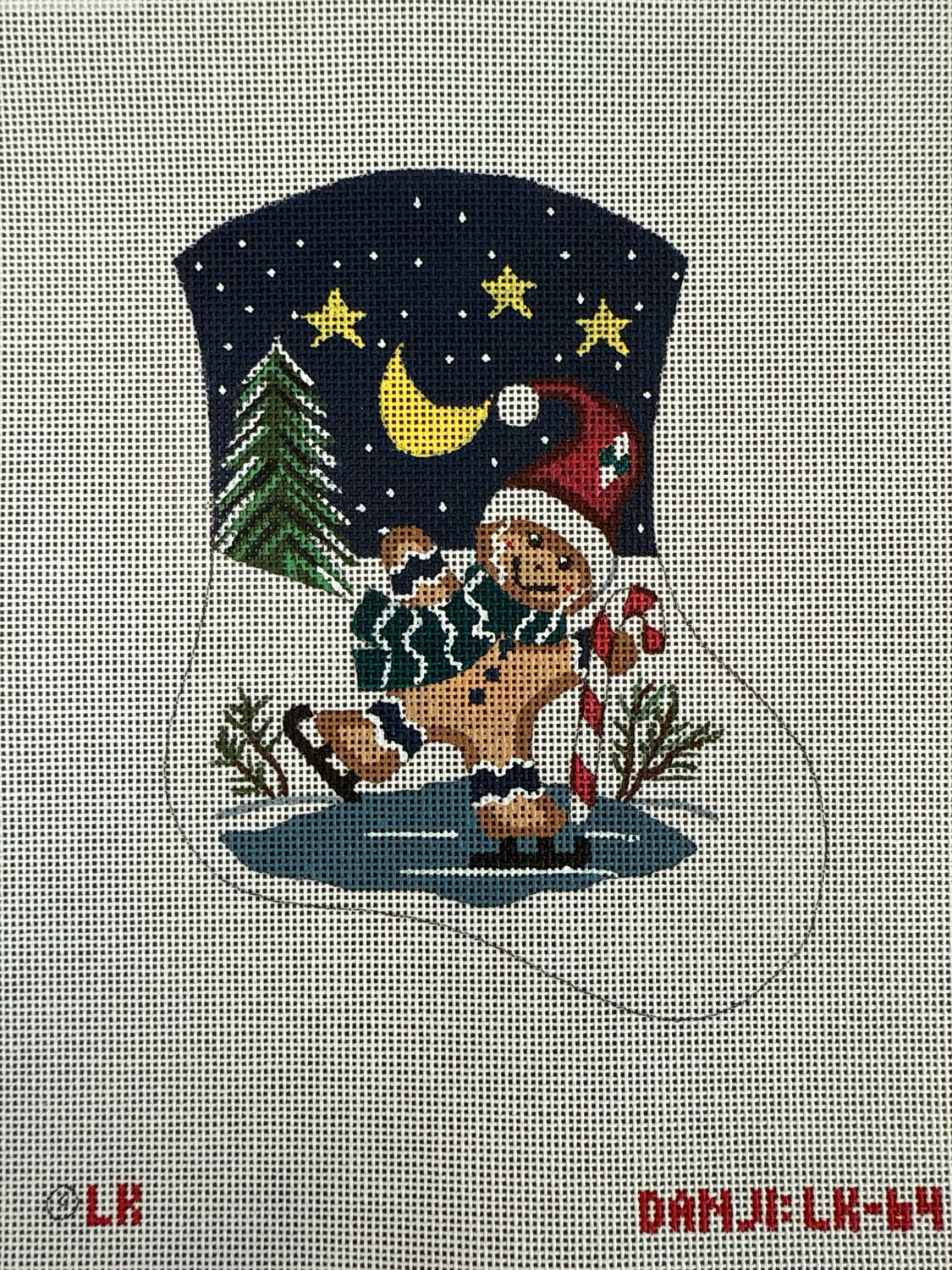 Skating Gingerbread Mini Sock