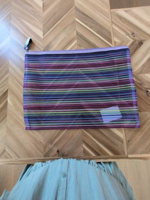 Large Mesh Striped Bag Purple