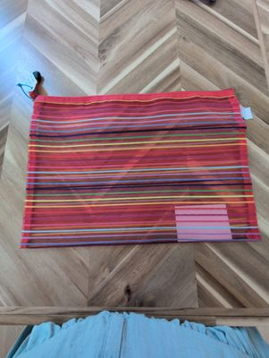 Medium Mesh Striped Bag Red