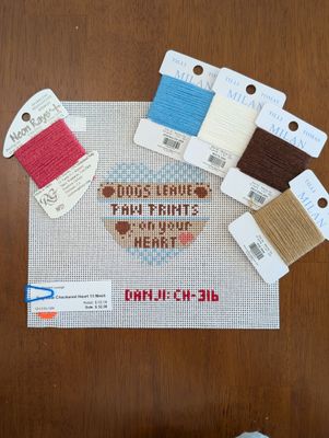 Dog Blue Checkered Heart 13 Mesh Kit