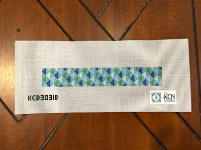 Blue Geometric Key Fob Printed Canvas