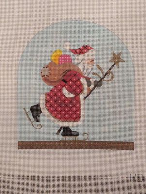 Christmas Snowdome - Skating Santa