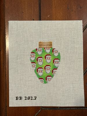 Christmas Light - Green with Santa Faces