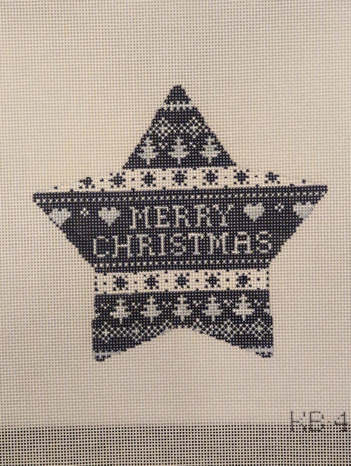Navy Nordic Star Merry Xmas