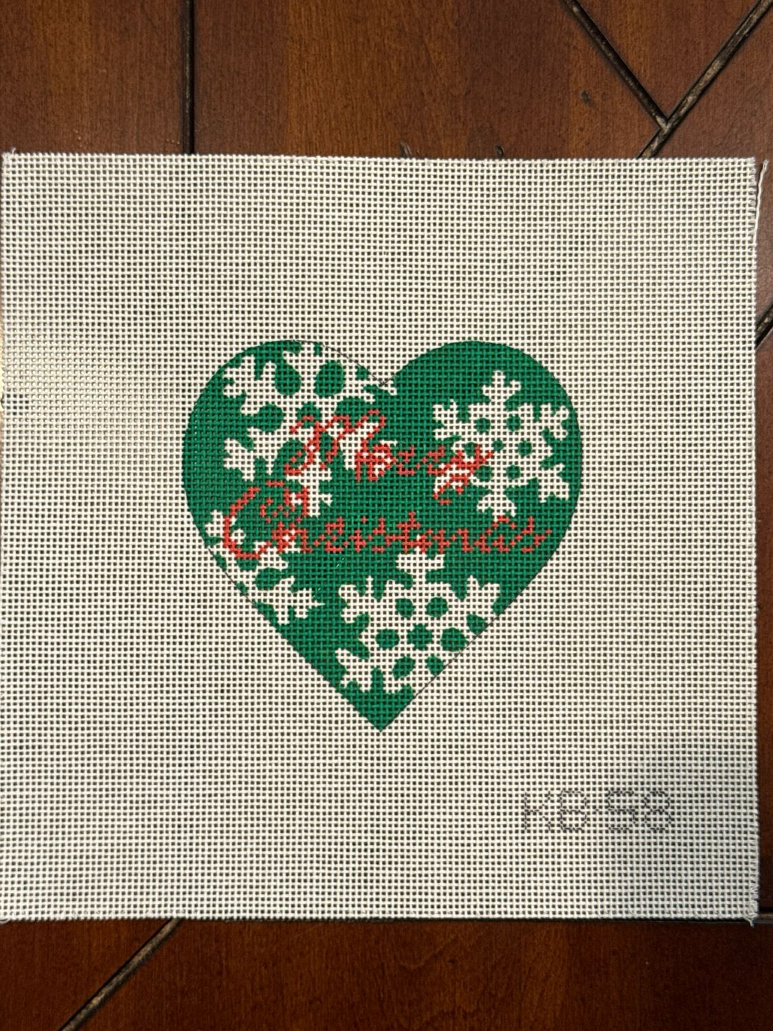 Green Snowflake Heart