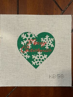 Green Snowflake Heart