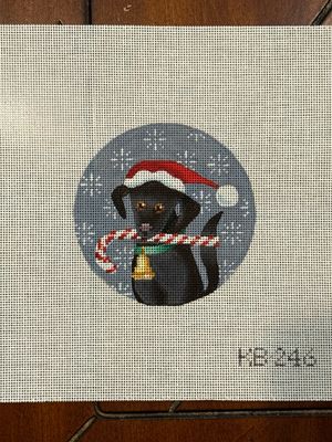 Black Labrador Xmas Circle
