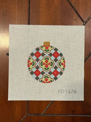 Florentine Bauble - Ice Blue/Red