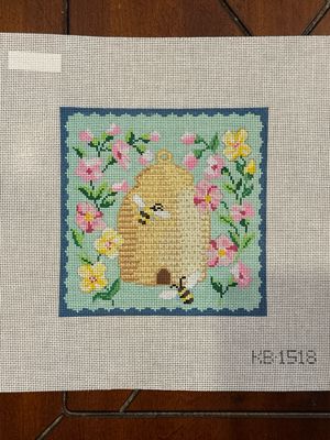 Bee Skep - Pink Flowers