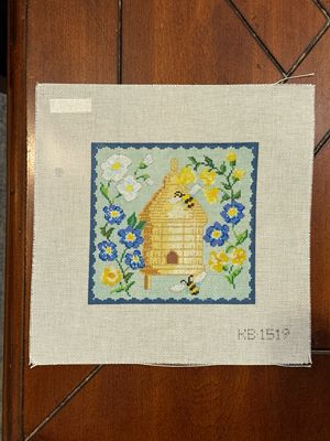 Bee Skep - Blue Flowers