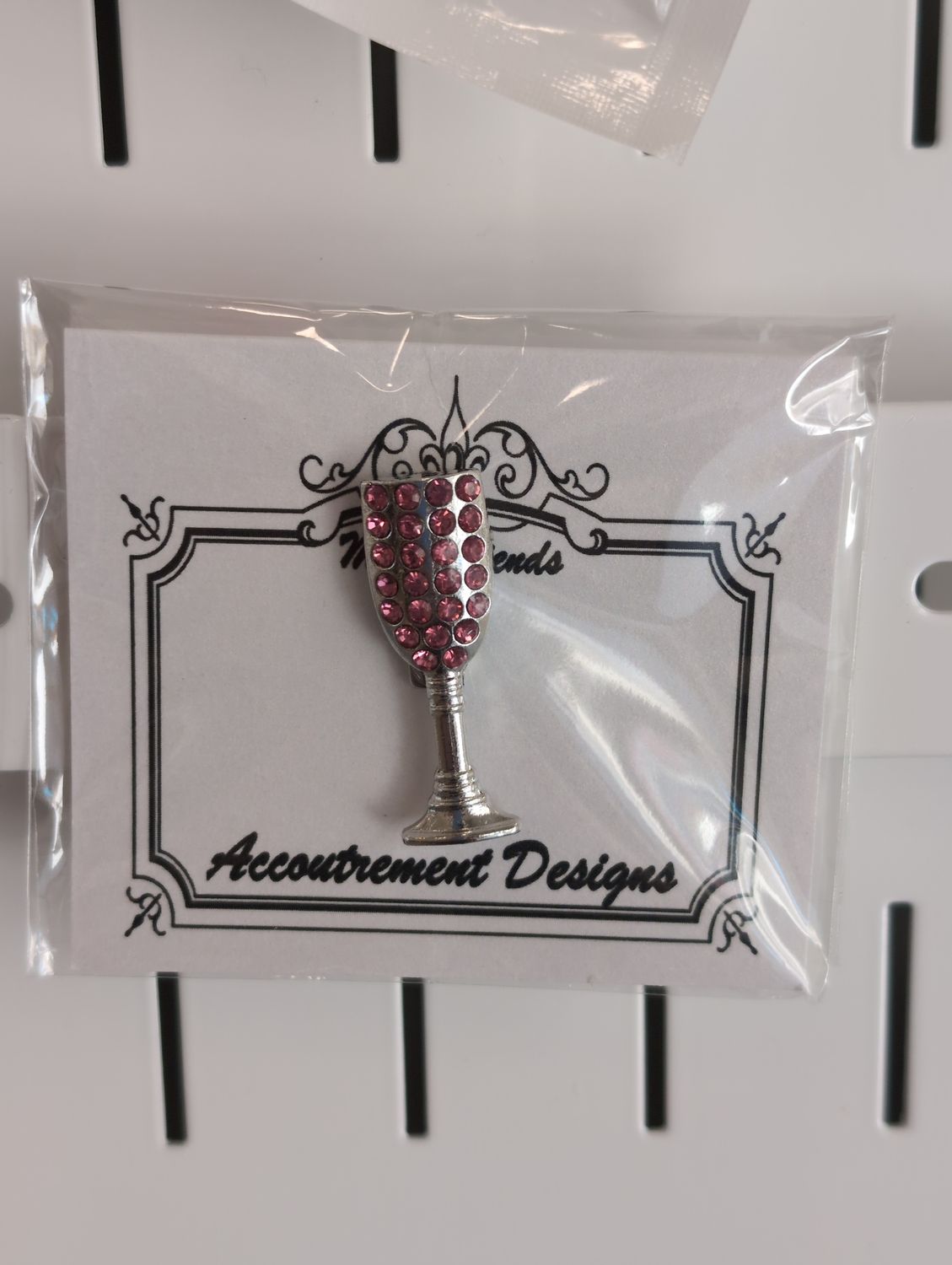 Champagne Glass Pink Needle Minder