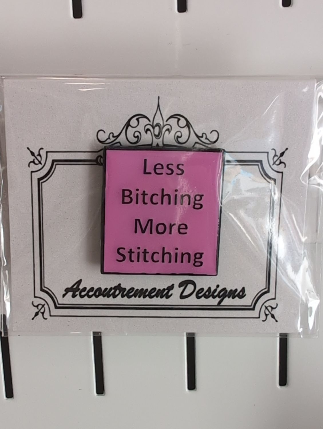 Less Bitching More Stitching Pink Needle Minder