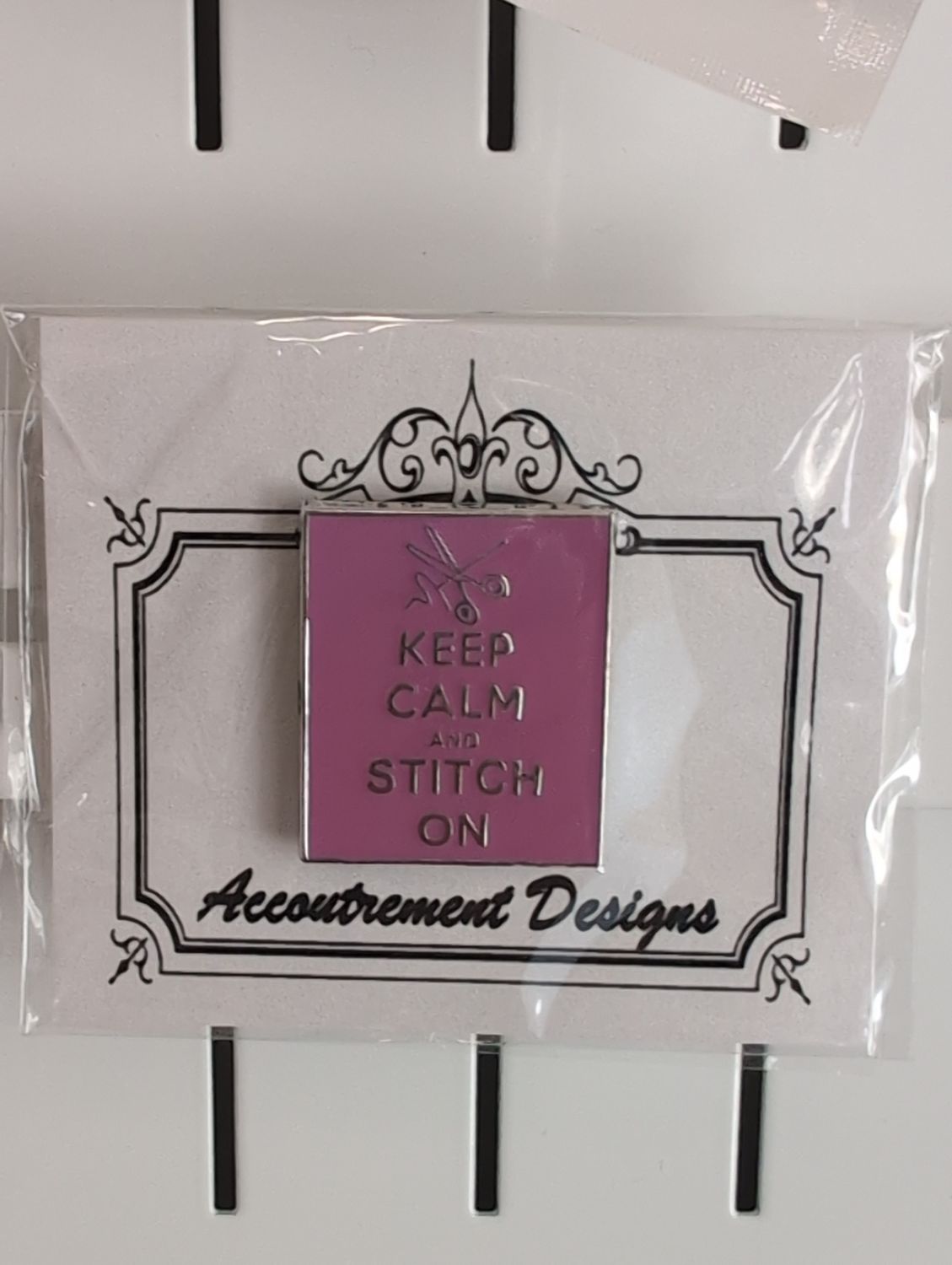 Keep Calm and Stitch On Pink Needle Minder