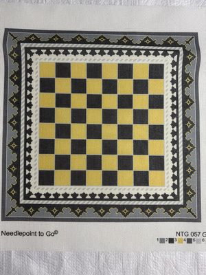 Chessboard Grey and Sand Canvas
