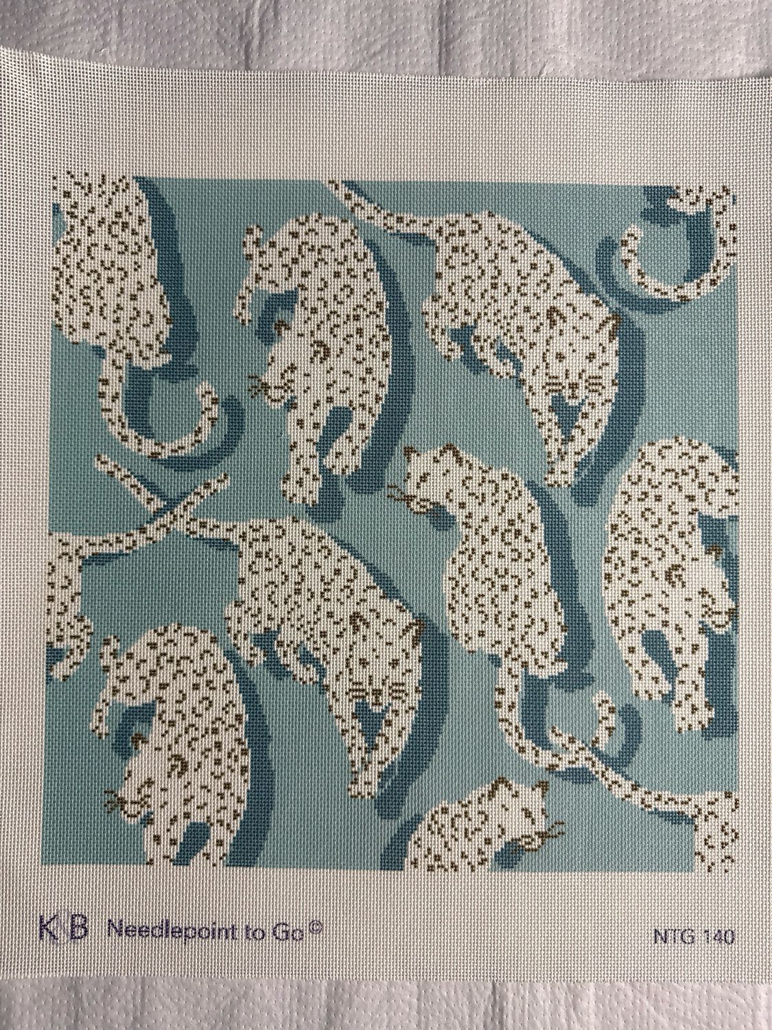 Leopard Pillow - Blue