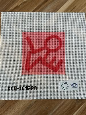 Pink and Red Love Canvas Printed (13 mesh)