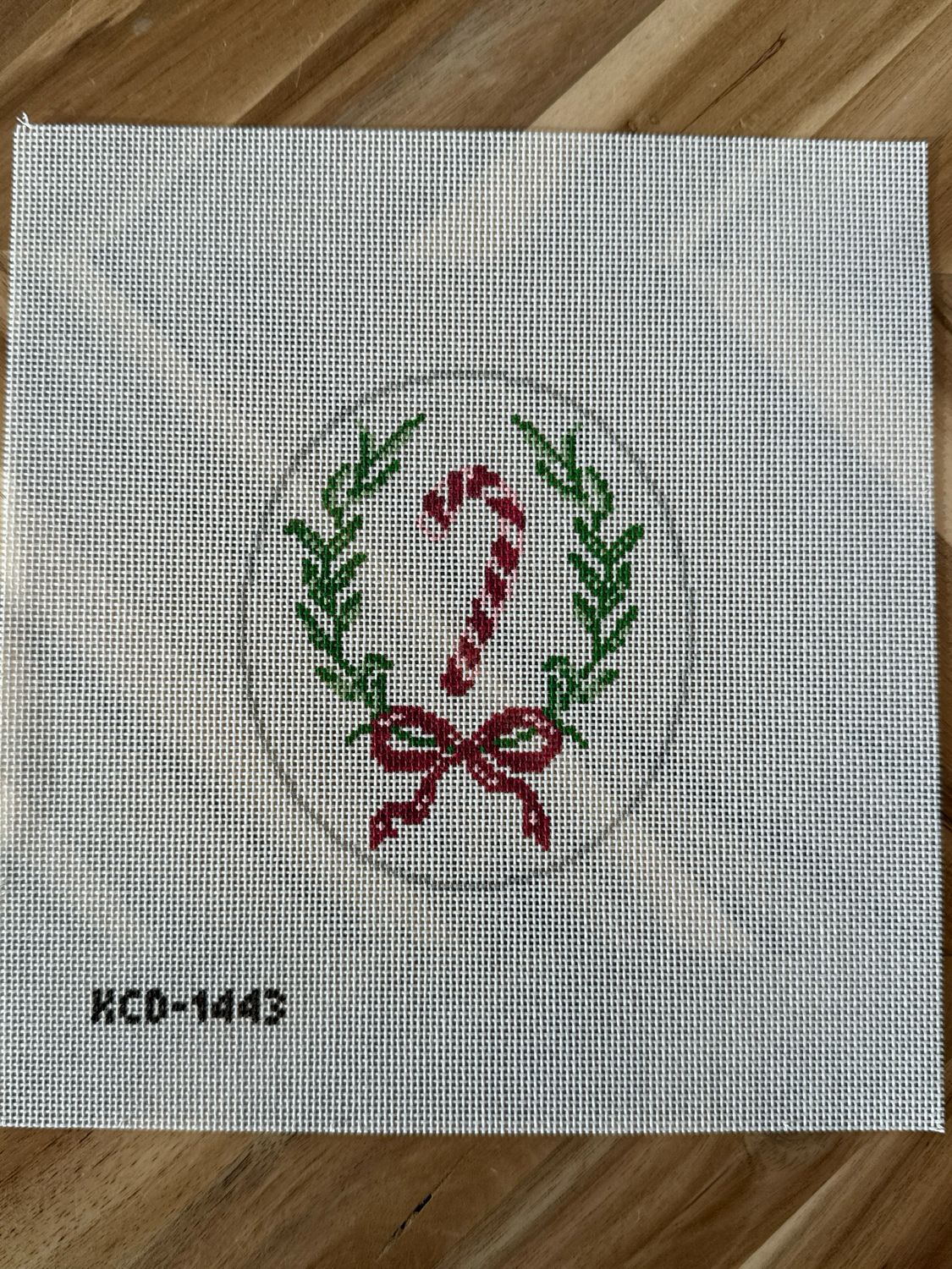 Candy Cane Oval Ornament