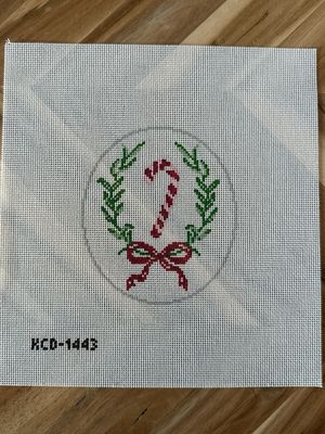 Candy Cane Oval Ornament