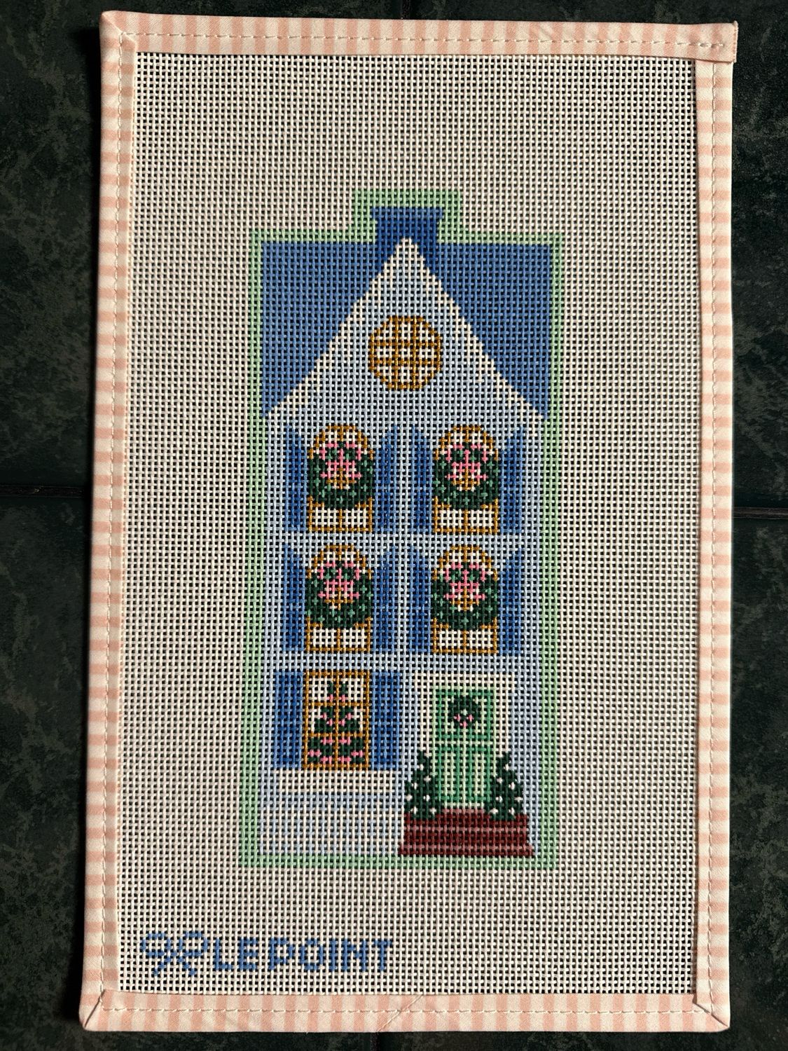 Christmas Village Blue Row House