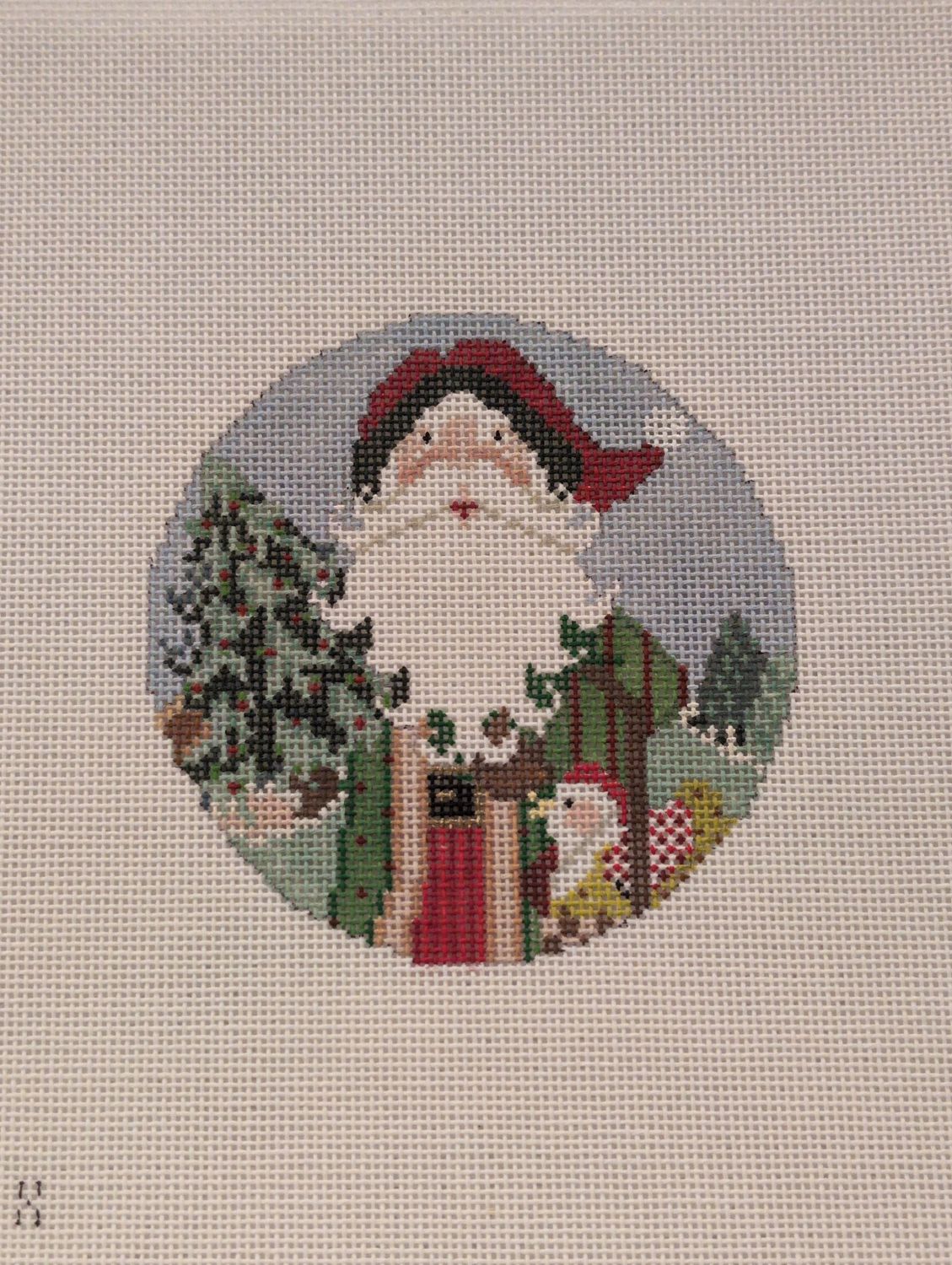 Santa w/ Christmas Tree &amp; Chicken Round