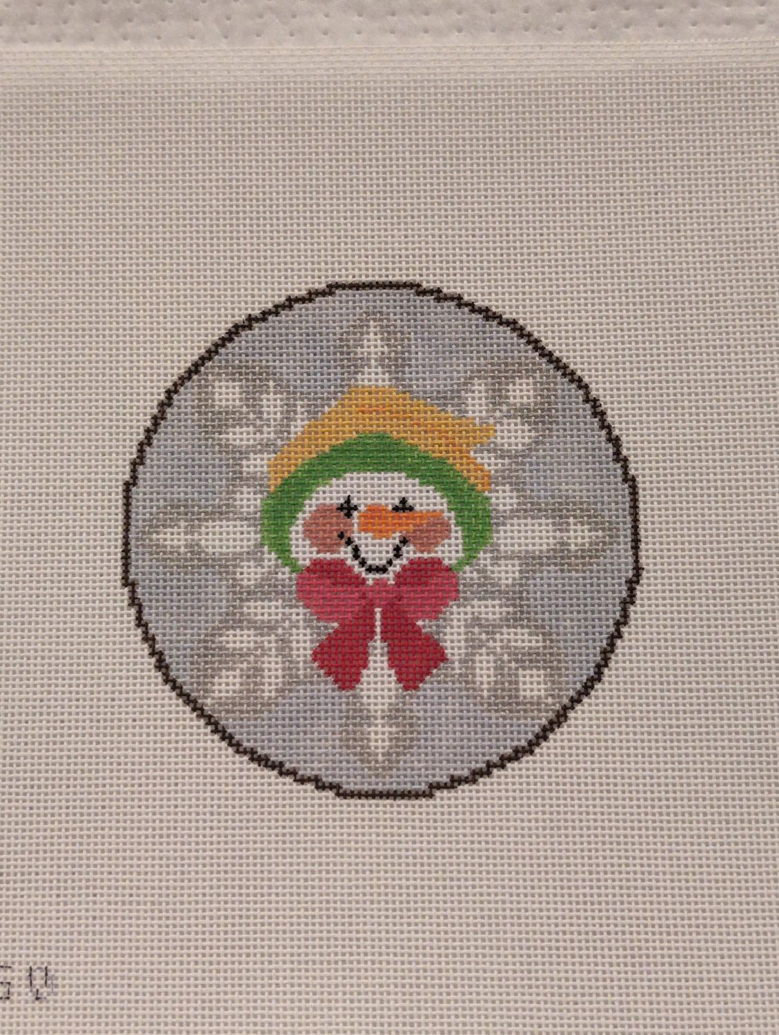 Snowman w/ Yellow &amp; Green Hat Round