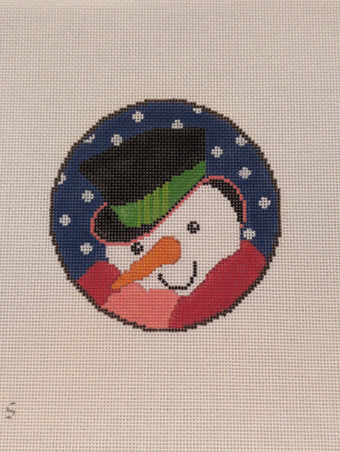 Snowman w/ Top Hat Round