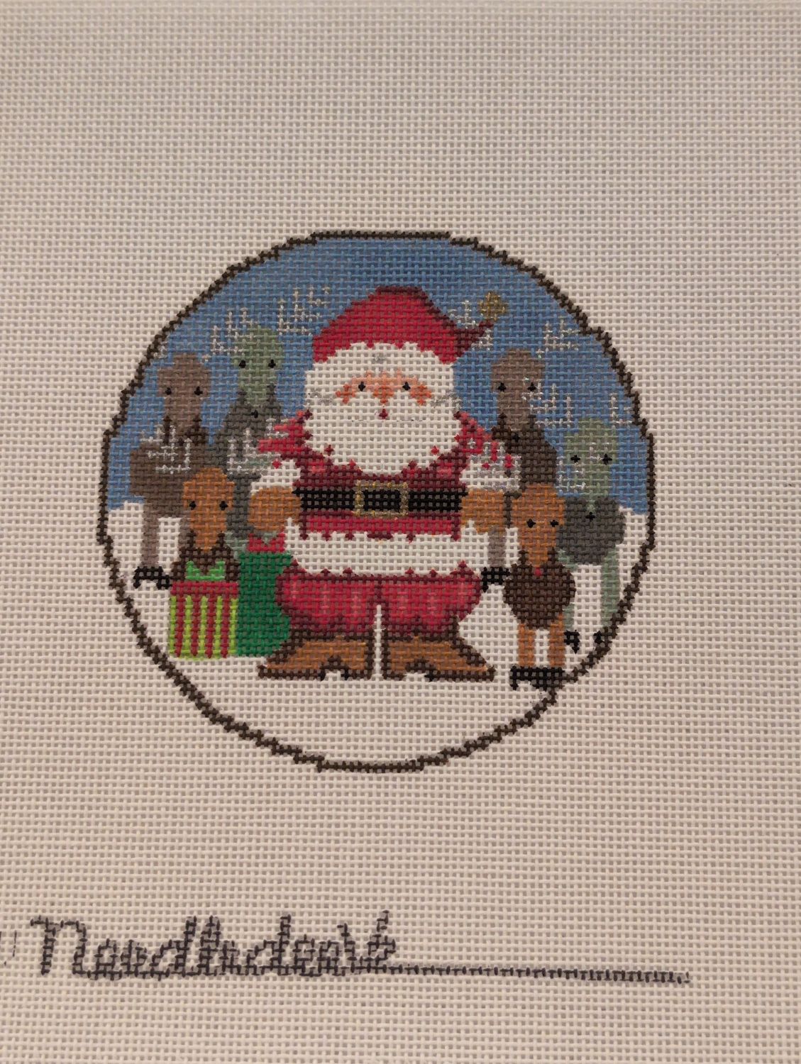 Santa w/ Reindeer Round