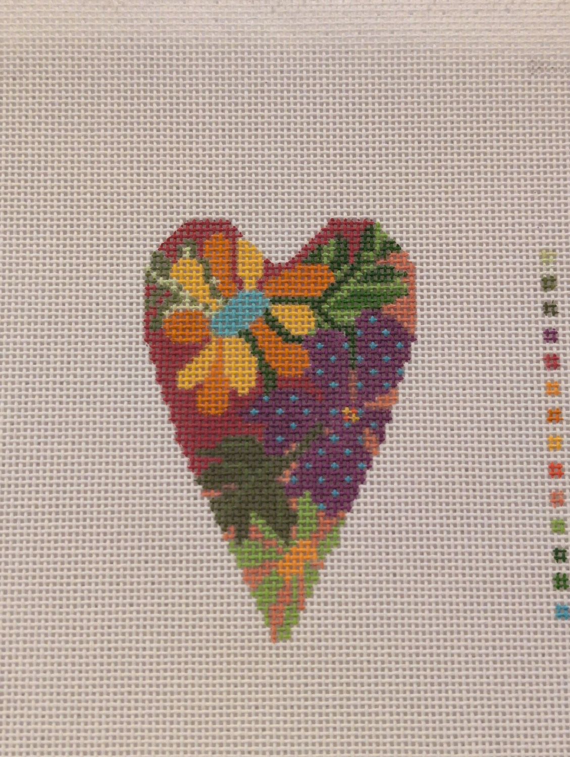 Tropical Flowers Mini Heart